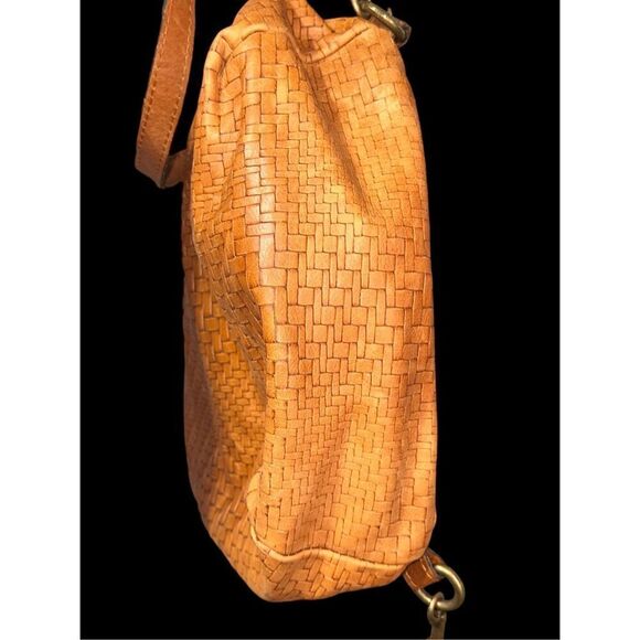 Unique Patricia Nash Brown Braided Leather Convertible Shoulder Bag backpack Ret - Picture 12 of 16